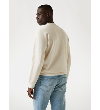 Guess Bluza z haftowanym logo w kolorze beżowym