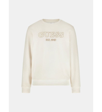 Guess Bluza z haftowanym logo w kolorze beżowym