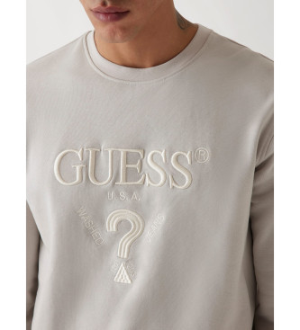 Guess Sweatshirt mit beigem Logo auf der Vorderseite