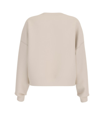 Guess Sudadera con logotipo tringulo beige