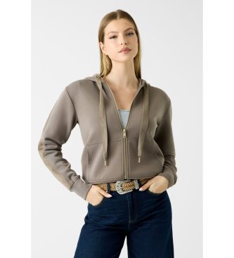 Guess Sudadera con pedrería marrón