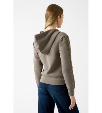 Guess Sudadera con pedrería marrón