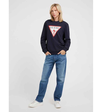 Guess Sweatshirt triangle avec logo bleu marine