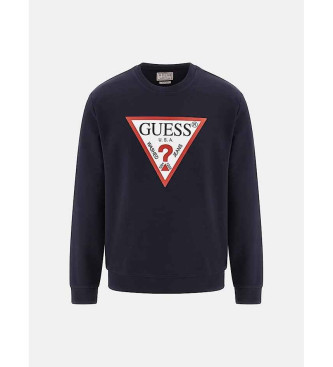 Guess Sweatshirt triangle avec logo bleu marine