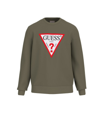 Guess Bluza z trójkątnym logo zielona