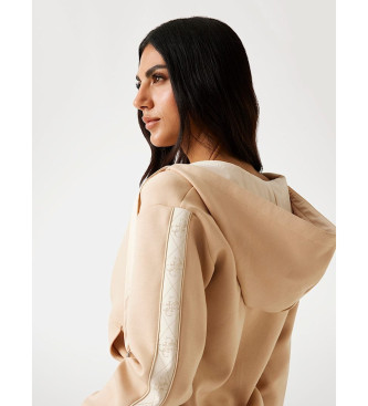 Guess Neopreen sweatshirt met capuchon en ritssluiting beige