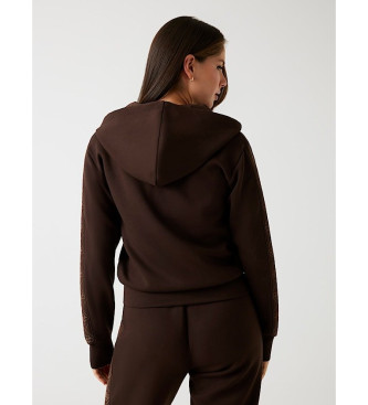 Guess Neopreen sweatshirt met capuchon en ritssluiting bruin