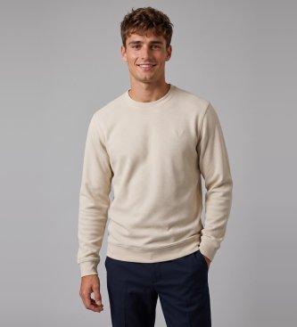 Guess Felpa Testurizzata Manica Lunga Beige