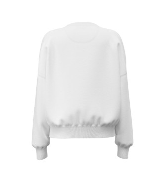 Guess Sudadera Triángulo Glitter Blanco