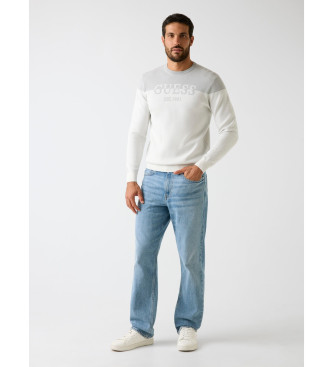 Guess Pull avec logo sur le devant gris, blanc