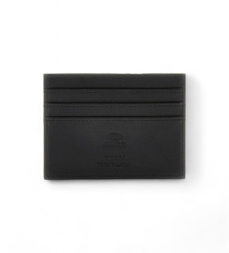 Guess Leather card holder metal plate black