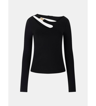 Guess Top con abertura y hebilla negro