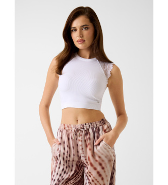 Guess Wei�es Spitzenstrick-Top