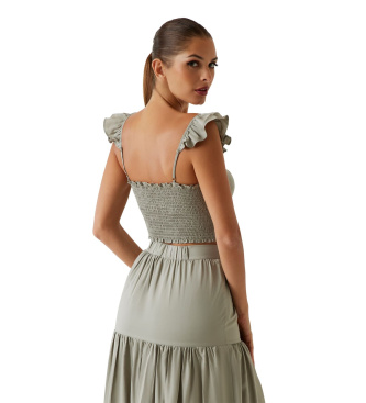 Guess Top Rossana Cropped zielony