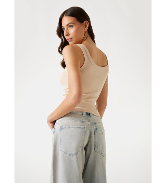 Guess rmels beige ribstrikket top