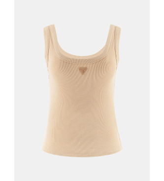 Guess rmels beige ribstrikket top