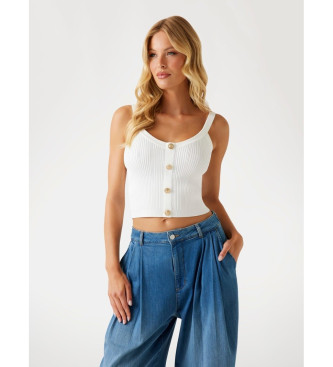Guess rmels hvid ribstrikket top