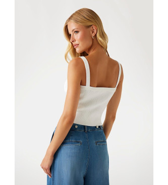 Guess rmels hvid ribstrikket top