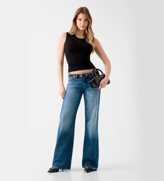Guess Black rhinestone logo top
