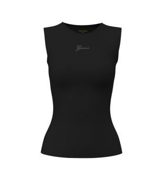 Guess Black rhinestone logo top