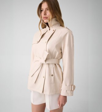 Guess Trench court Marika en cuir synthétique beige
