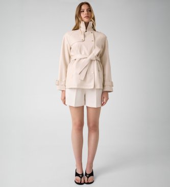 Guess Trench court Marika en cuir synthétique beige