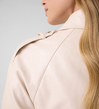 Guess Trench court Marika en cuir synthétique beige