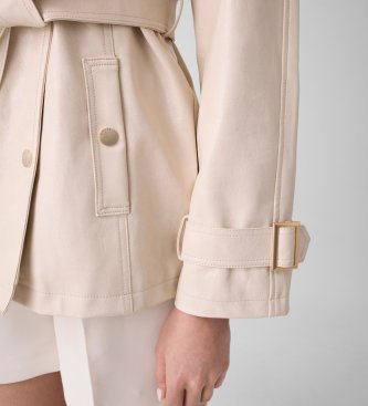 Guess Trench court Marika en cuir synthétique beige