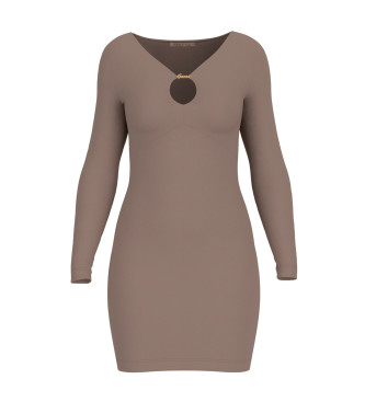 Guess Vestido bodycon castanho Icon Amira