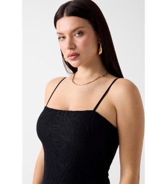 Guess Evelyn Black Long Lace Dress