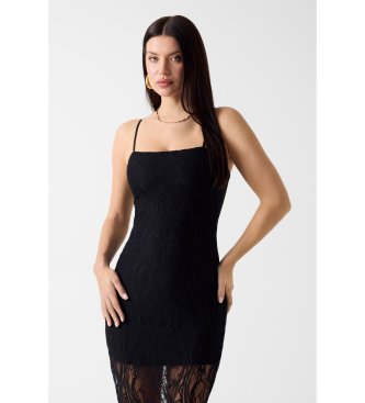 Guess Evelyn Black Long Lace Dress
