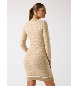 Guess Vestido mini de mezcla de lana con logotipo negro