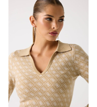 Guess Vestido mini de mezcla de lana con logotipo negro