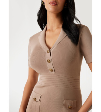 Guess Ttstickad beige miniklnning