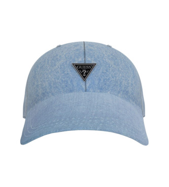 Guess Gorra de bisbol de denim con logotipo tringulo azul