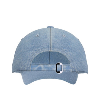 Guess Gorra de bisbol de denim con logotipo tringulo azul