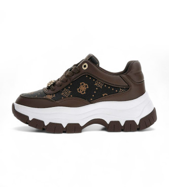 Guess Trningssko Runner Berrett logo 4G pon brun