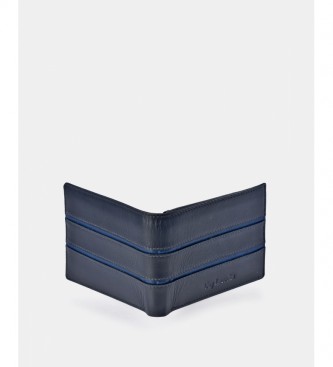 Guy Laroche American Leather GL-3704 double card holder blue -11x8x1,5cm