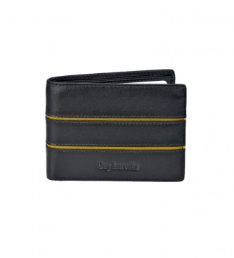 Guy Laroche American Leather GL-3704 double card holder black -11x8x1,5cm