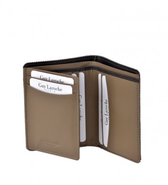 Guy Laroche Leather wallet GL-3722 beige -8,5x10,5x1,5cm