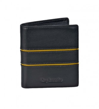 Guy Laroche Leather wallet GL-3700 black stripes -8.5x10x1.5cm