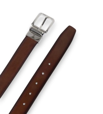 Hackett London Cintur�n de Piel Vit marr�n