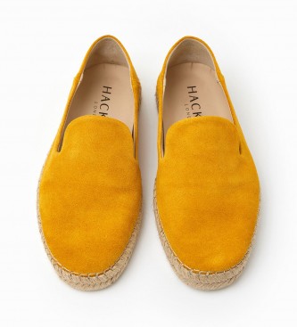 Hackett London Yellow Flip-On Espadrilles in Suede Leather