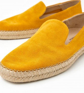 Hackett London Yellow Flip-On Espadrilles in Suede Leather