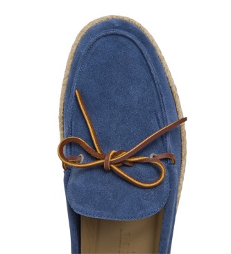 Hackett London Altea Laces blaue Leder-Espadrilles