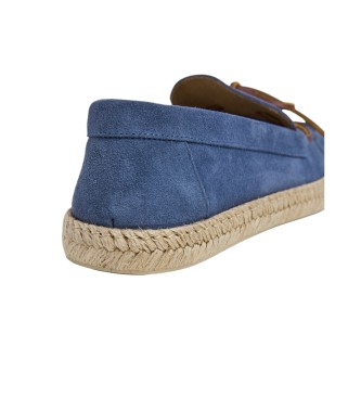 Hackett London Altea Laces blaue Leder-Espadrilles