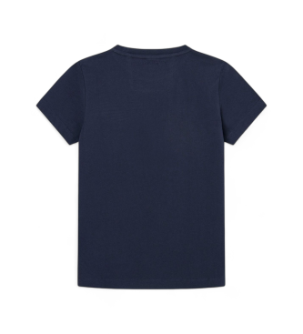 Hackett London T-shirt blu scuro in rilievo