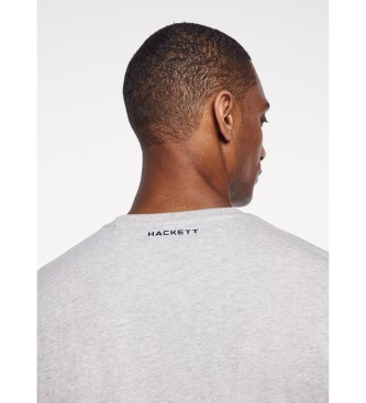 Hackett London Camiseta AMR Cuello Redondo gris