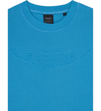 Hackett London Niebieska bluza z wytłoczonym wzorem