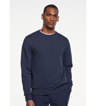 Hackett London Marinefarbenes Sweatshirt mit Prgung